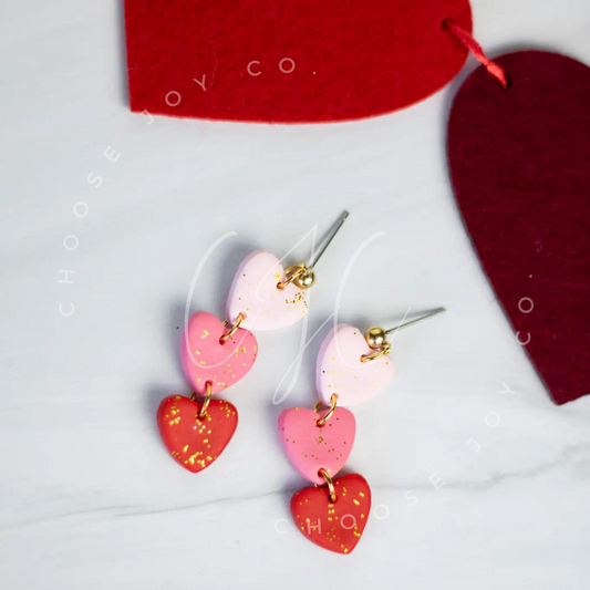 Dainty Heart Dangle Earrings