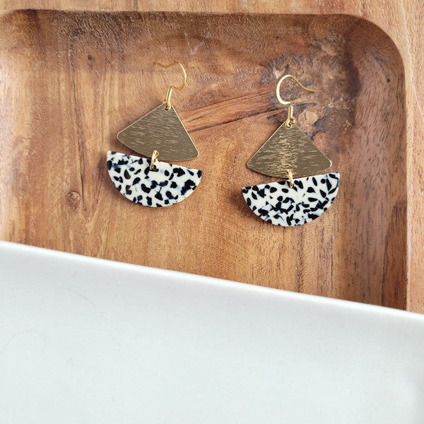 Ava Black Dot Earrings