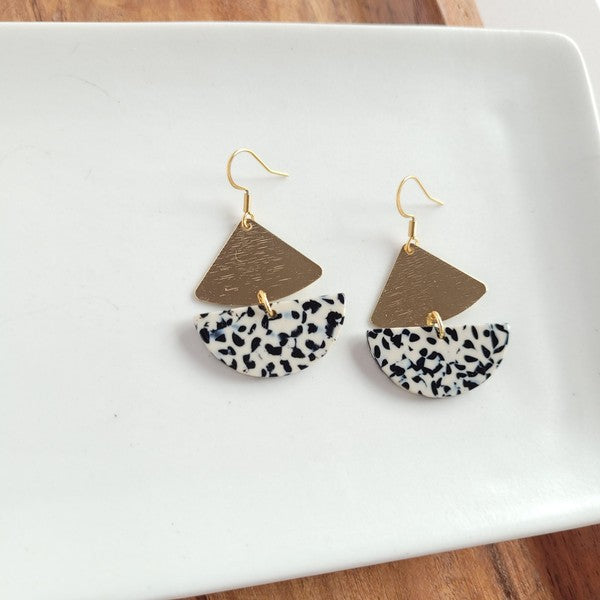 Ava Black Dot Earrings