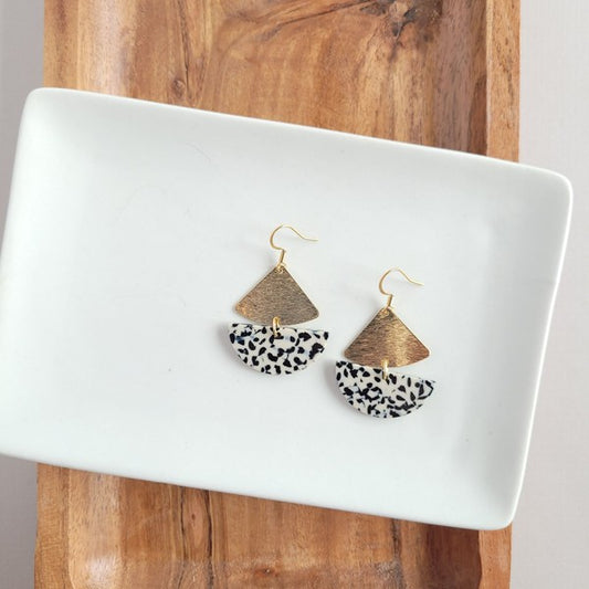 Ava Black Dot Earrings