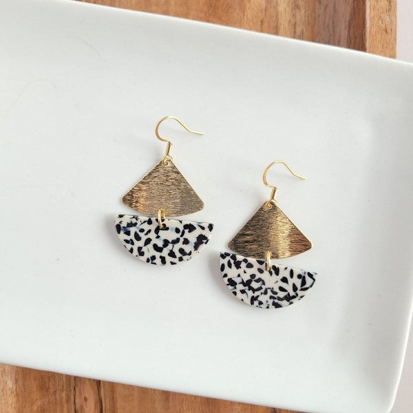 Ava Black Dot Earrings