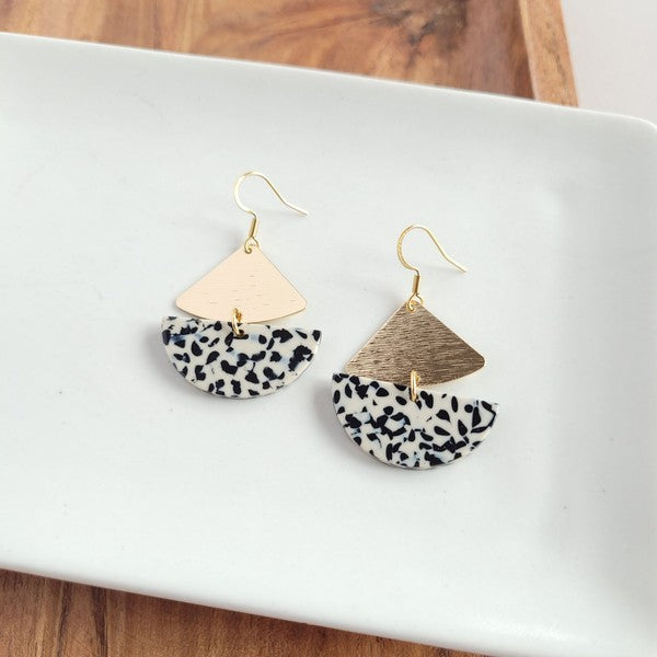 Ava Black Dot Earrings