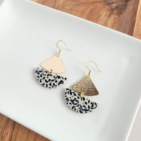 Ava Black Dot Earrings