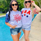 America Firework Stars And Stripes Puff Tee