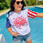 America Firework Stars And Stripes Puff Tee