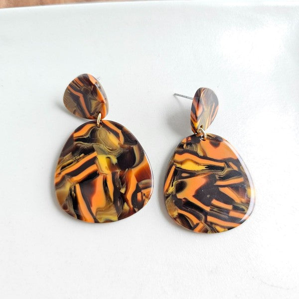 Penny Orange Sepia Earrings