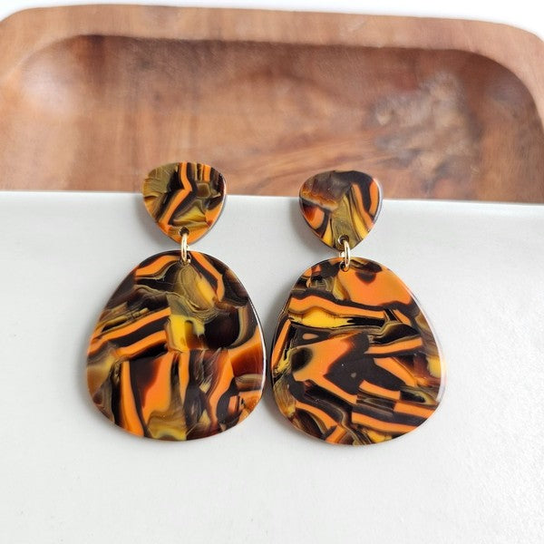 Penny Orange Sepia Earrings