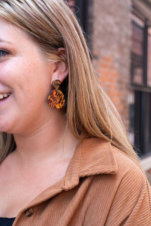 Penny Orange Sepia Earrings