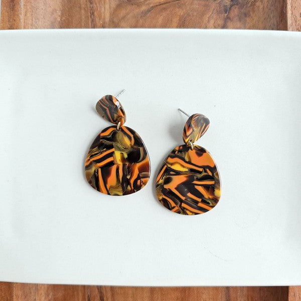 Penny Orange Sepia Earrings