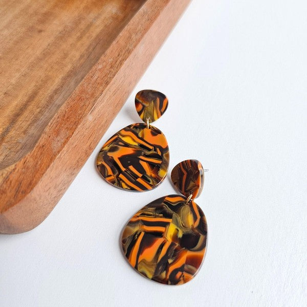 Penny Orange Sepia Earrings