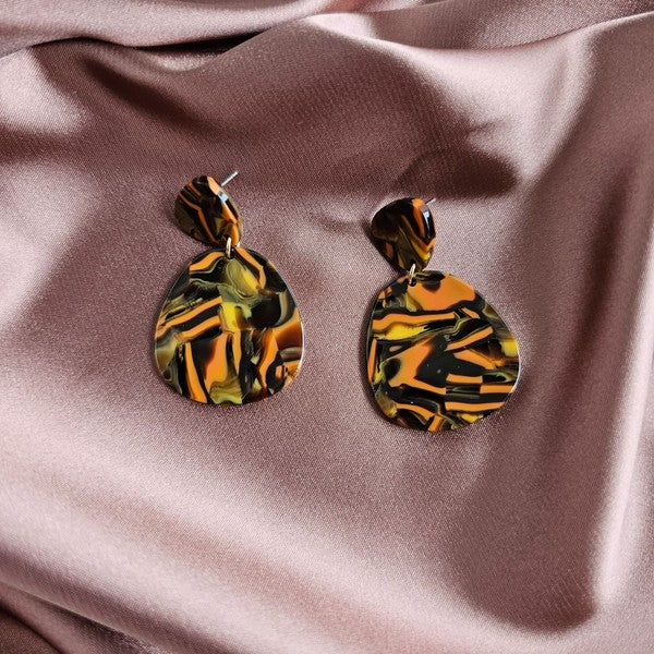 Penny Orange Sepia Earrings