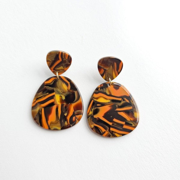 Penny Orange Sepia Earrings