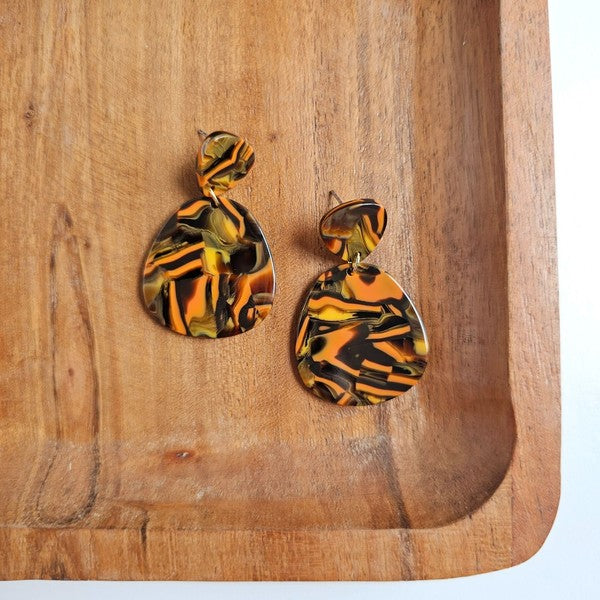 Penny Orange Sepia Earrings