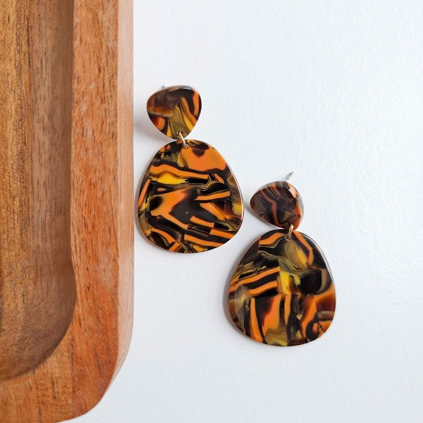 Penny Orange Sepia Earrings