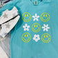 Happy And Flowers Trio Check Puff Tee