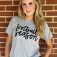 Cursive Football Season Tee Plus Size