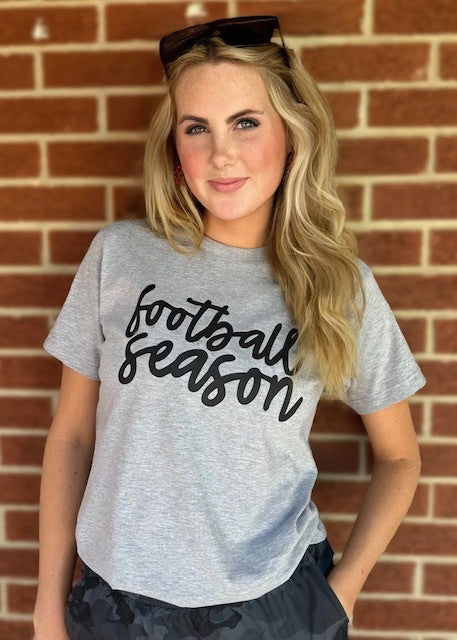 Cursive Football Season Tee Plus Size