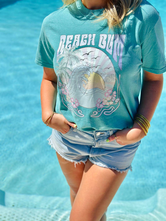 Beach Bum Boho Sunset Wave Tee