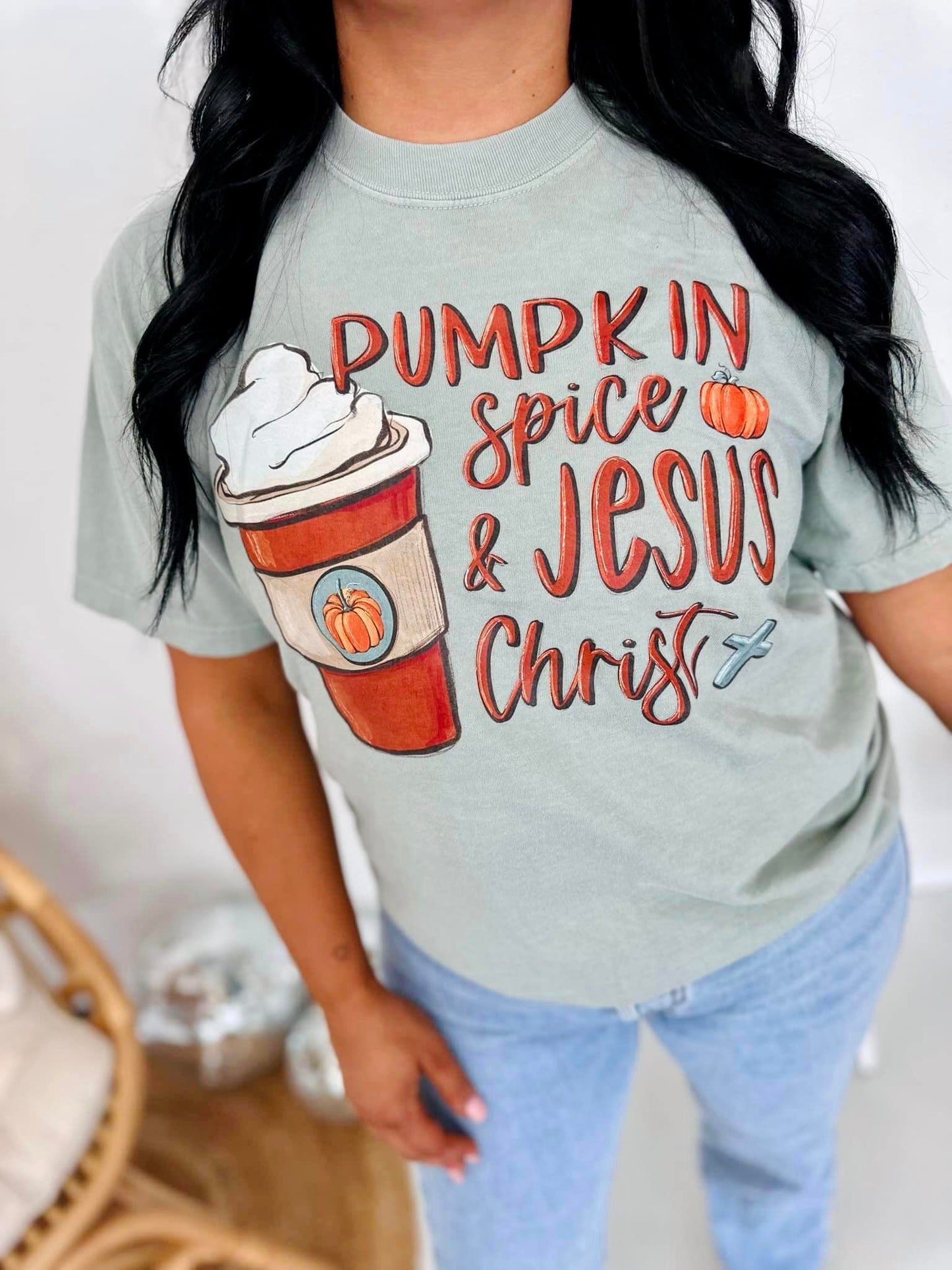 PUMPKIN SPICE AND JESUS CHRIST TEE