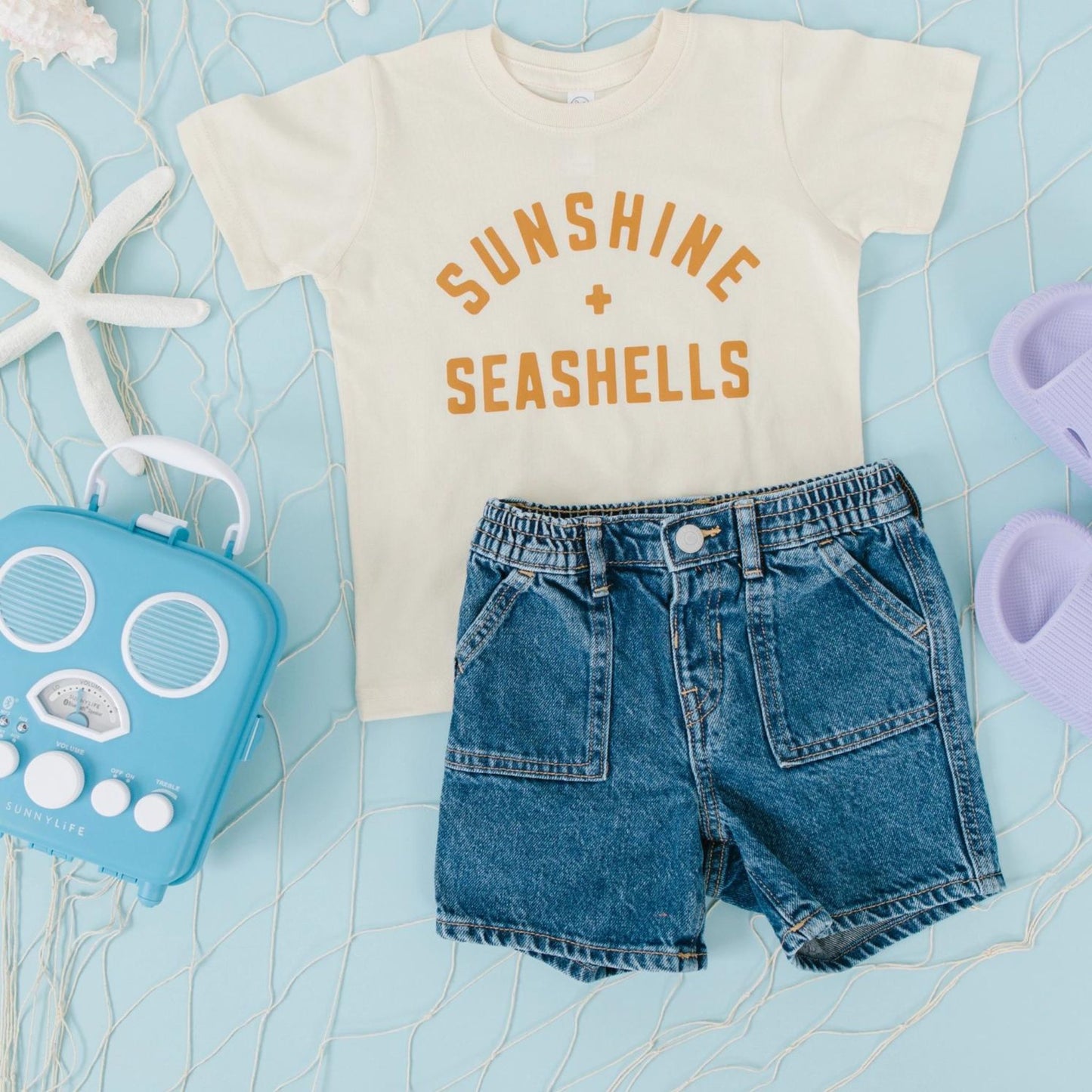 Sunshine + Seashells Toddler and Youth Beach Shirt