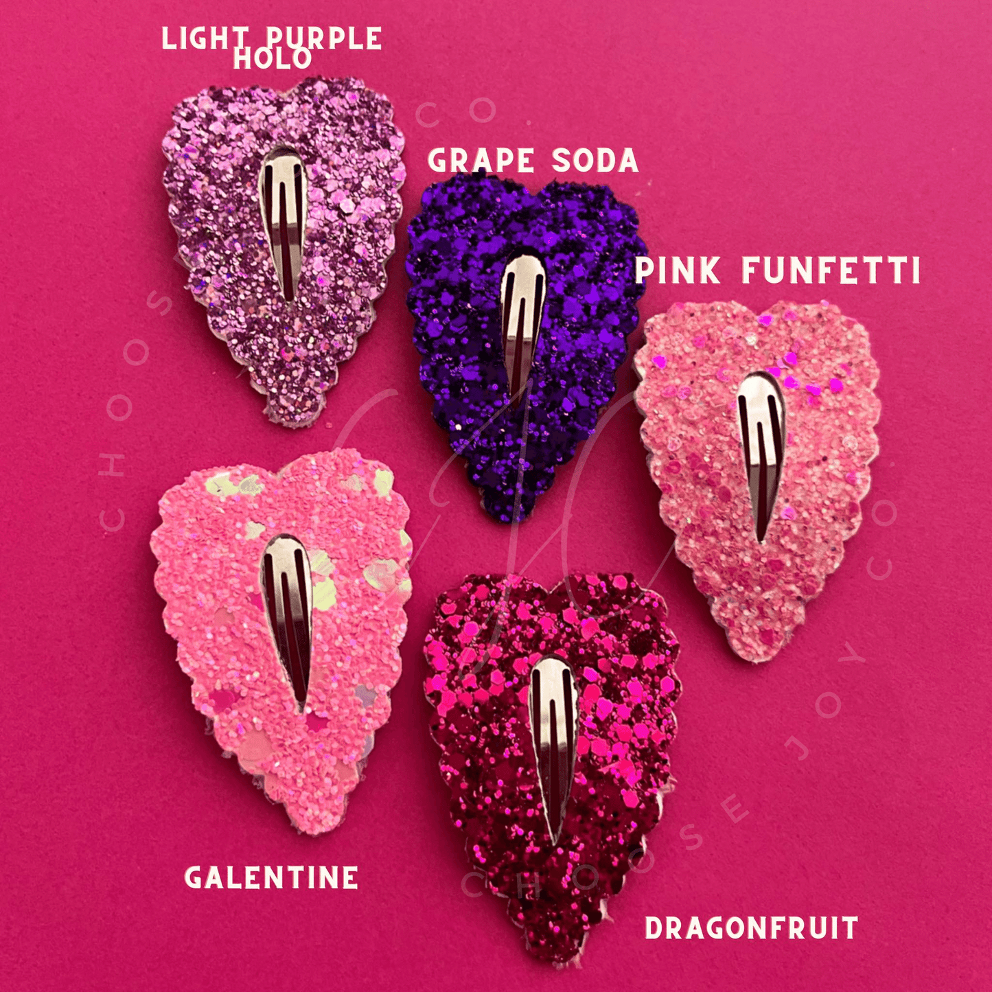 Heart Shaped Snap Clips