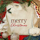 Embroidered Merry Christmas Sweatshirt