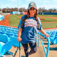 OVERSIZED FONT BASEBALL TEE