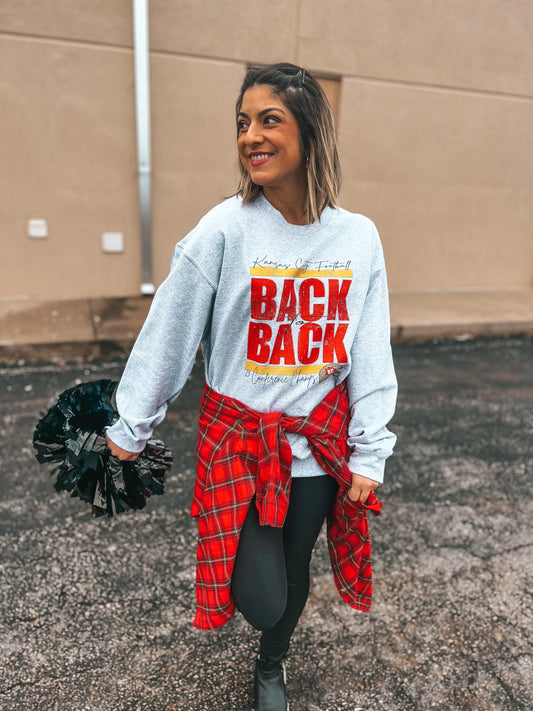 BACK TO BACK CHAMPS GREY SWEATSHIRT