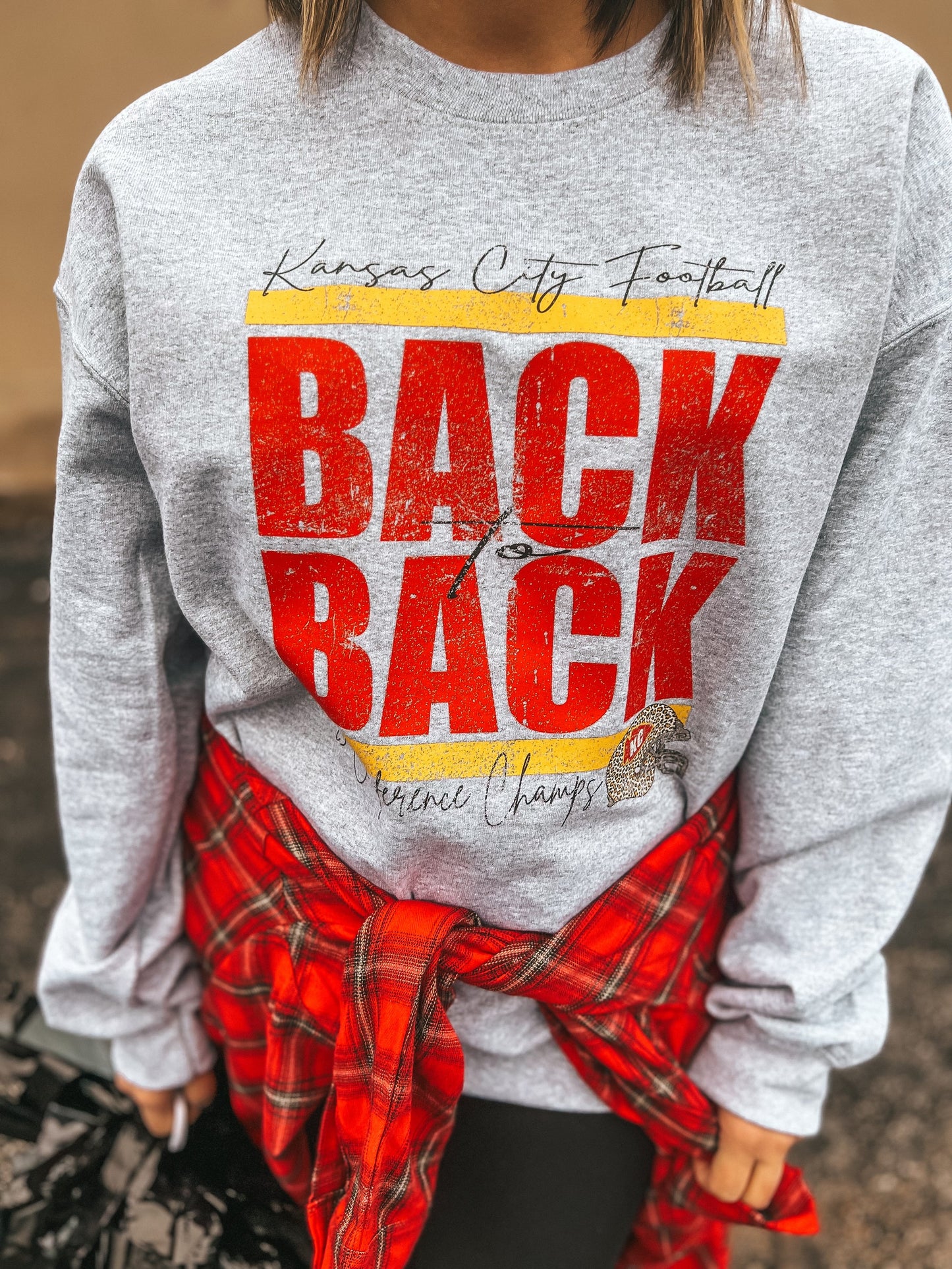 BACK TO BACK CHAMPS GREY SWEATSHIRT