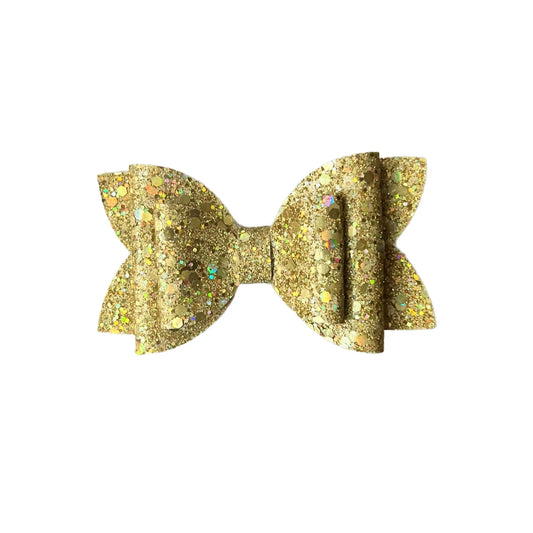 Light Gold Holo Glitter Bow