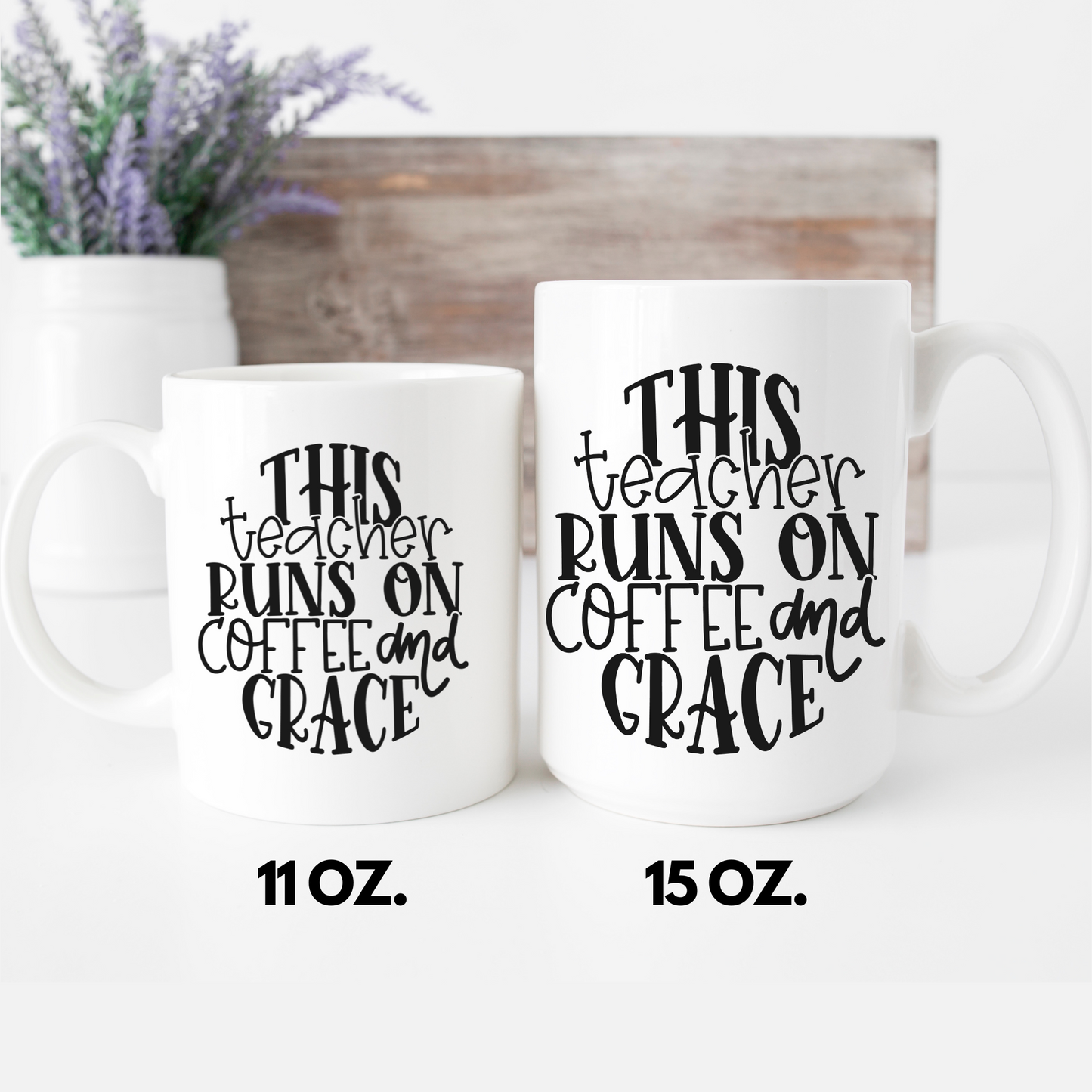 This Teacher Runs on Coffee and Grace Mug