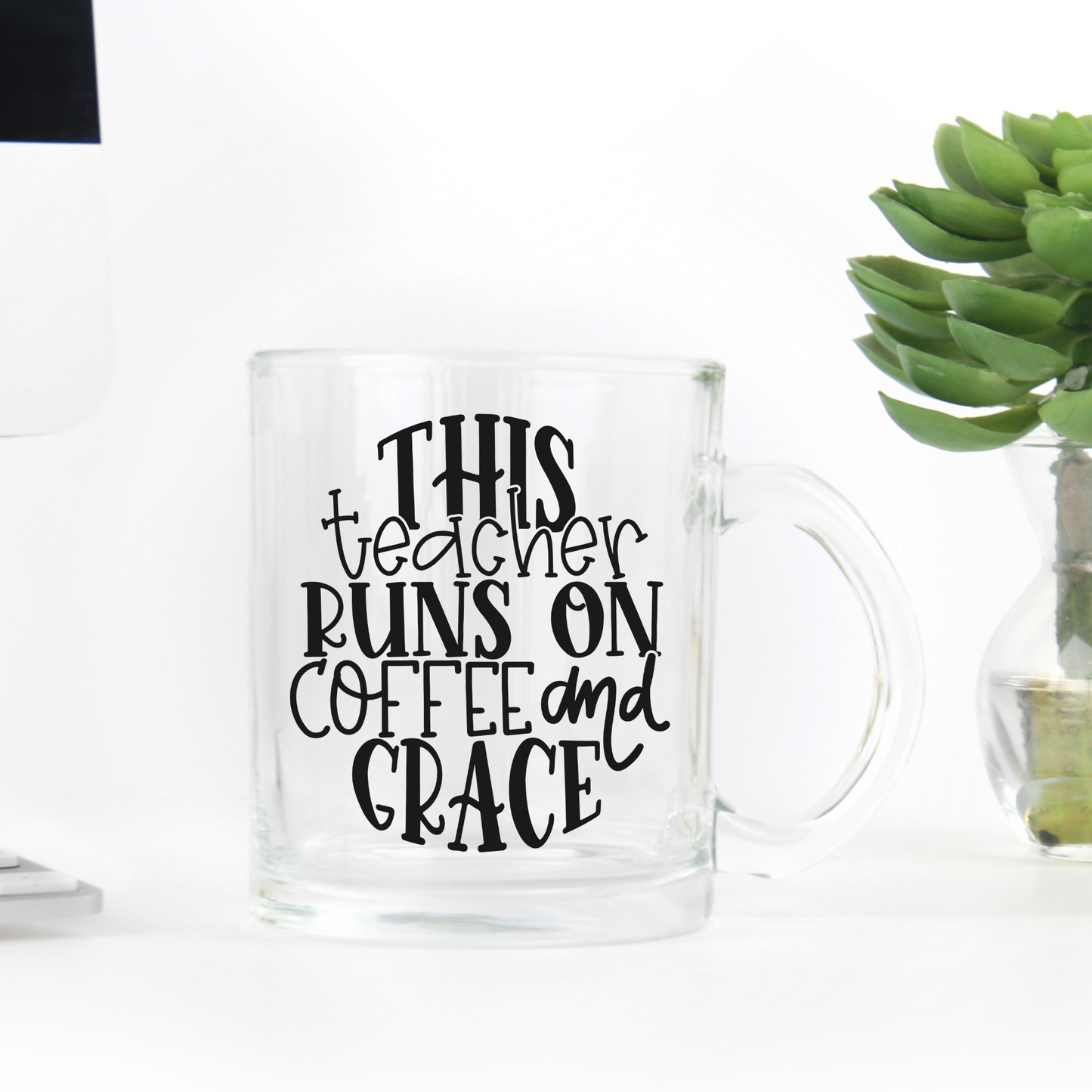 This Teacher Runs on Coffee and Grace Mug