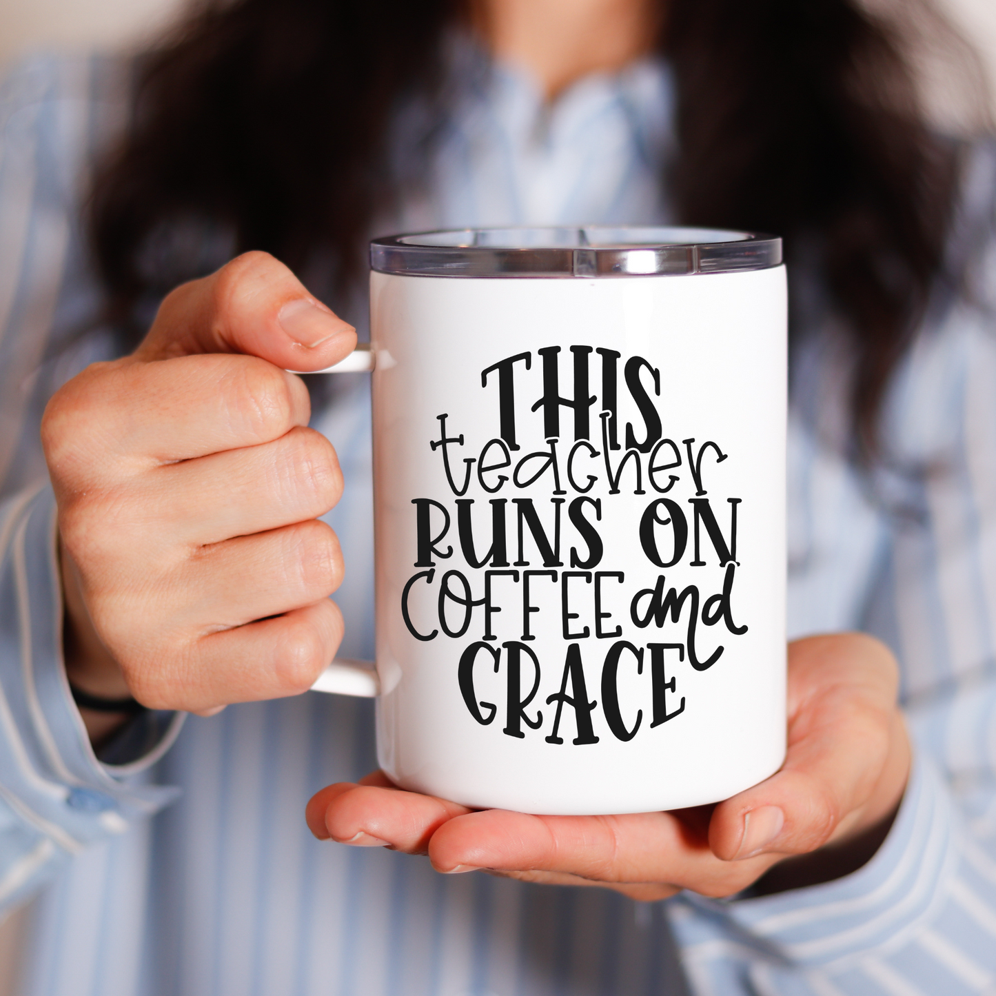 This Teacher Runs on Coffee and Grace Mug